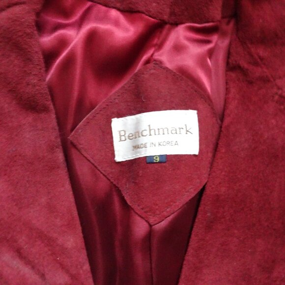 Leather/Suede - Benchmark -Jacket/Blazer - Size 9 - Dark Red - Pre-owned - Picture 6 of 10
